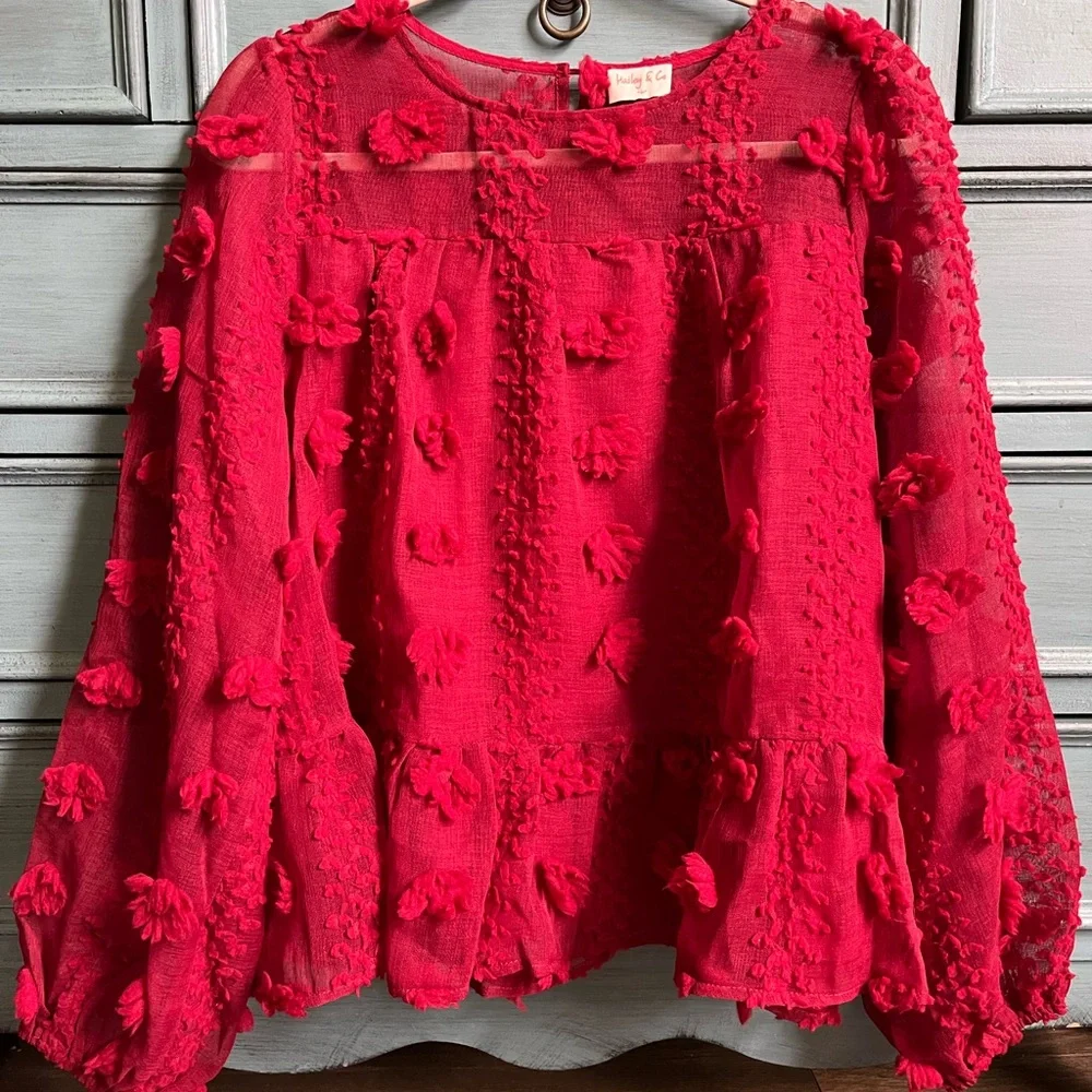 HAILEY & CO ADORABLE RED TOP - Picture 1 of 6